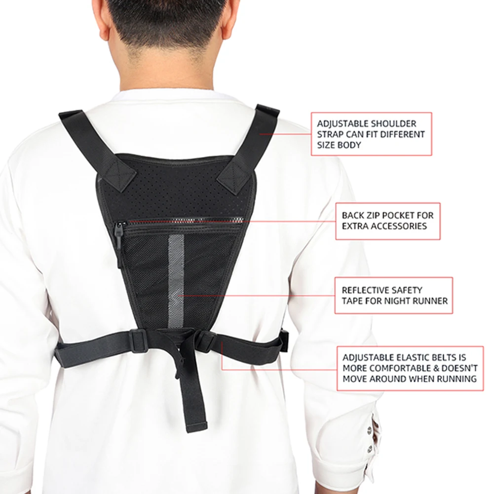 Ports Chest Bag Unisex Front Chest Pack Running Vest Large Capacity Reflective Workout Running Vest Outdoor Running Accessories image 3