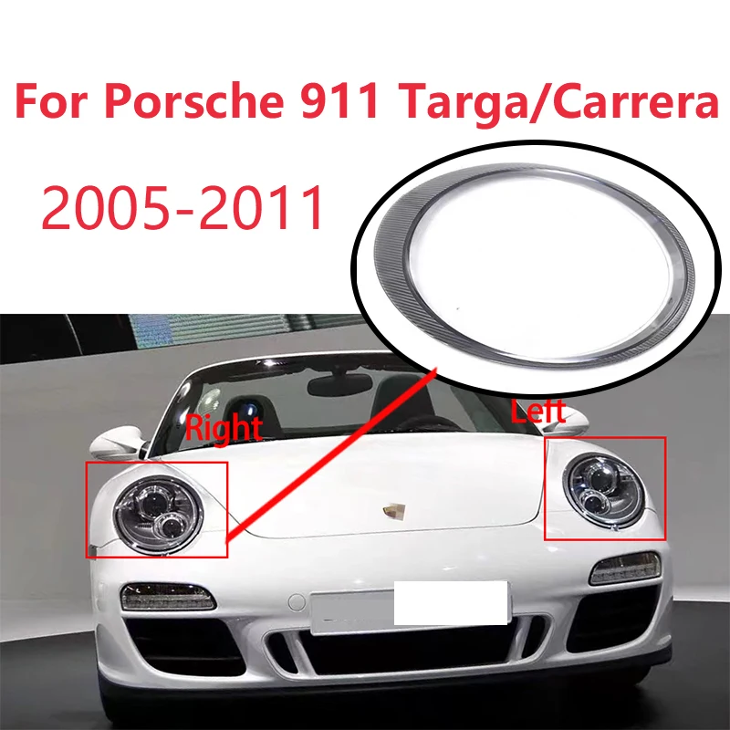 Car Front Headlamp Shell For Porsche 911 Targa/Carrera 2005-2011 Clear Car Light Glass Cover Waterproof Auto Accessories