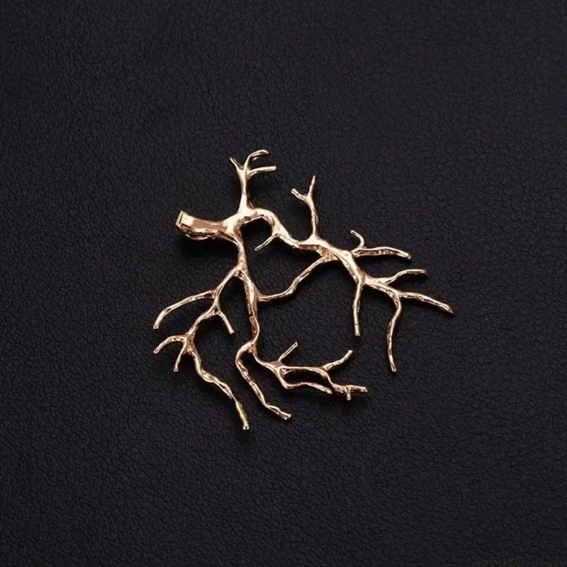 

D46E Set of 5 Copper Plating Tree Branch Adornment Fashionable Tree Pendant