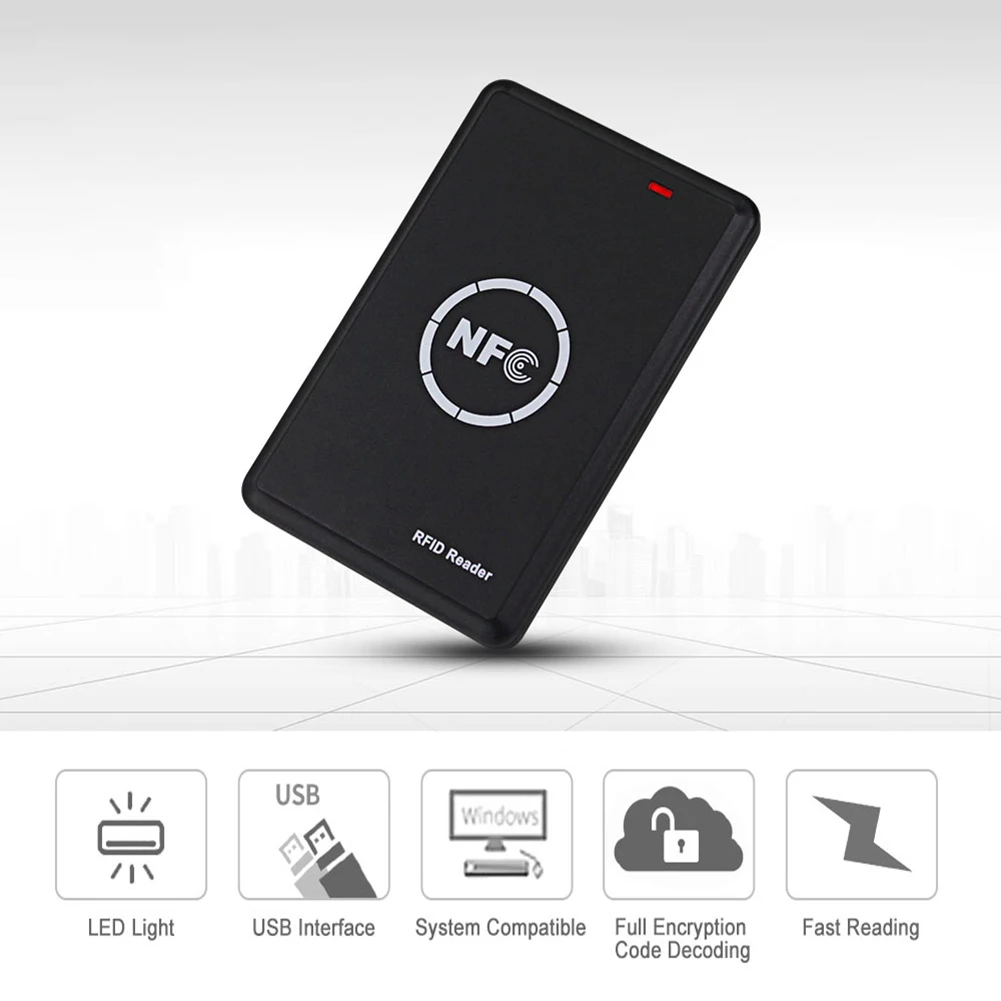 AB11-RFID Reader Writer Duplicator, Reader, Smart Card Programmer, Access Card Decoder, Writable T5577 UID Fobs Cards