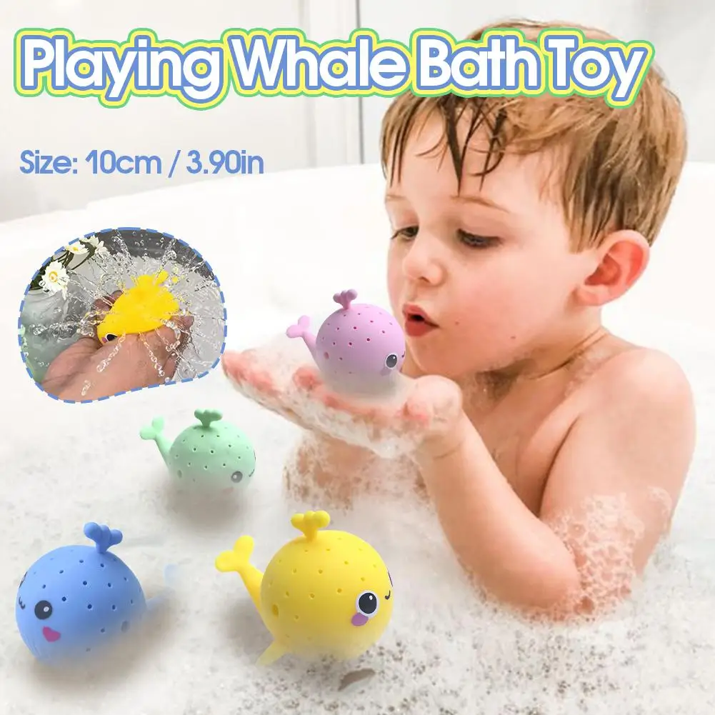 

High Quality TPR Baby Bath Soft Toys Squeezing Stress Relief Sponge Water Absorbing Whale Swimming Play Water Toy Kids