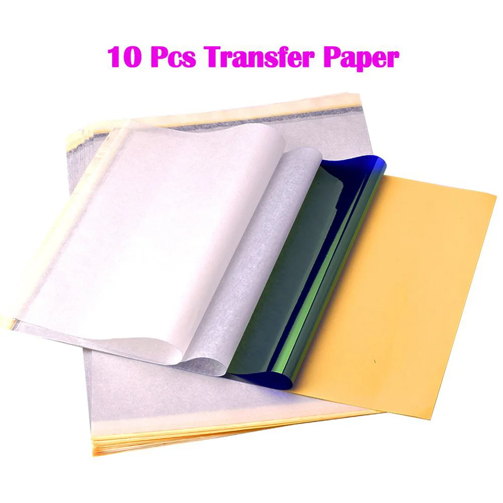 10 قطعة استنسل ورق نقل الوشم لتتبع الجلد نسخ الفن توريد الفنانين ناسخة حرارية تصميم يدوي #2