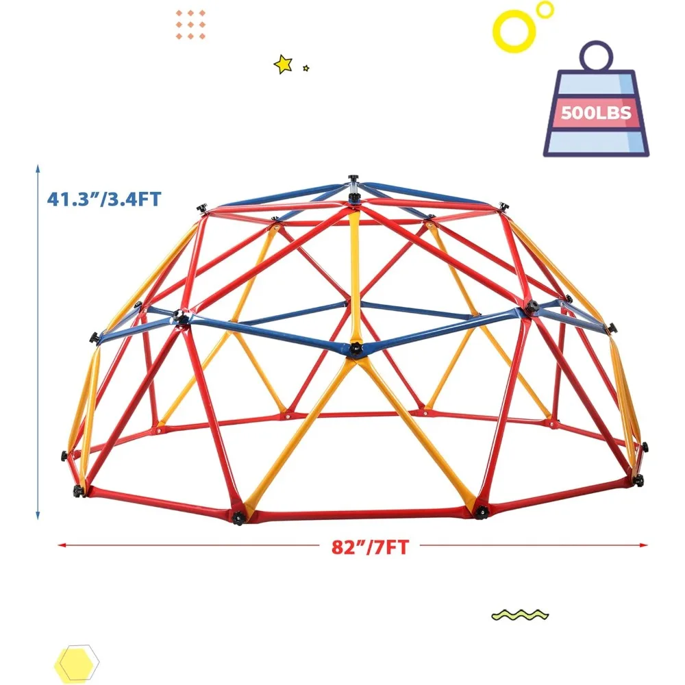 لعبة التسلق في الهواء الطلق للأطفال، صالة الألعاب الرياضية في الغابة مناسبة للأطفال الذين تتراوح أعمارهم بين 4-8 سنوات، هيكل تسلق بإطار فولاذي عالي 7 أقدام #2