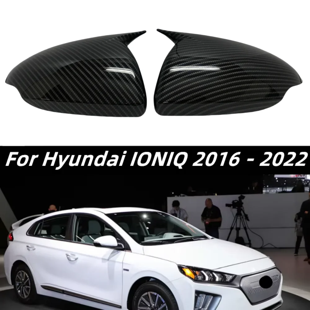 For Hyundai IONIQ 2016 - 2022 Horn Car Rearview Side Mirror Cover Wing Cap Exterior Door Rear View mirror cover Car Accessories