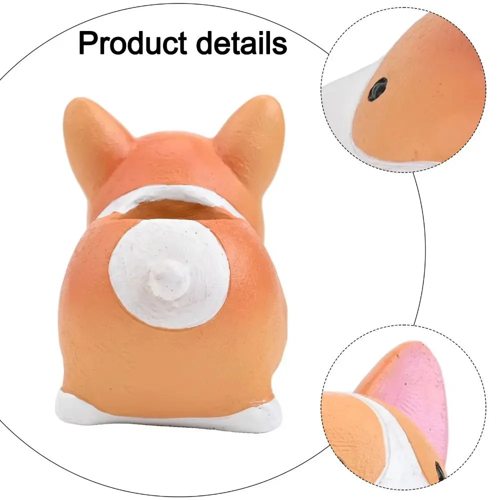 

Decorative Corgi Dog Pot Decorations Adorable Exquisite Corgi Dog Resin Ornaments Collectible 14.5cm Corgi Dog Model Toy