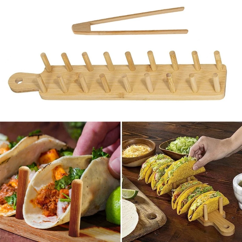 Tacos Holder Rack Mexico Stand Tacos Tray Plate Material Kitchen Tool for Restaurant Display