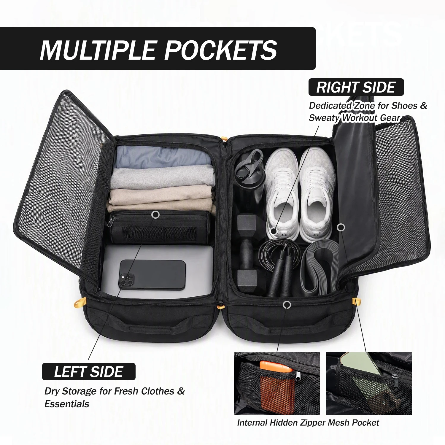 Sport Travel Bag Extra Large Duffel Backpack Gym Fitness Bag for Camping Hunting Fishing - view 3