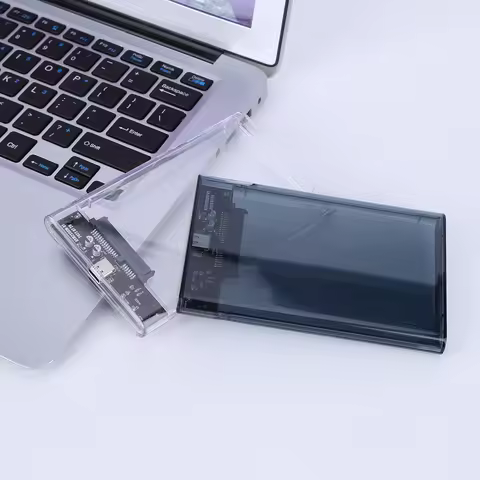 2.5inch External Hard Drive Enclosure SATA To USB3.1 8TB SSD HDD Hard Disk Box Transparent Plug and Play for Notebook Computer