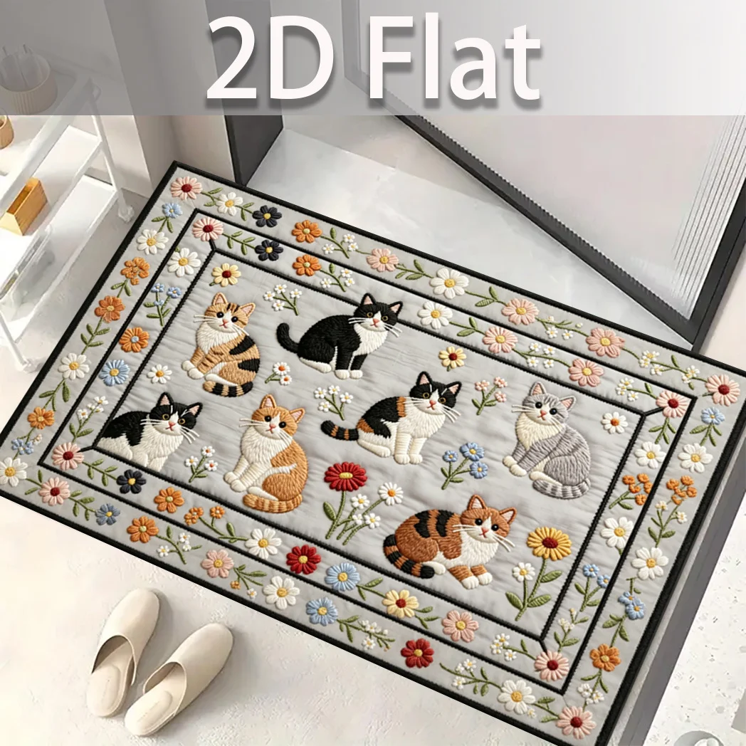 Dachshund Trio Colorful Sitting Doormat  Short Leg Breed Print Non Slip Indoor Entrance Rug For Sausage Dog Lover Decor
