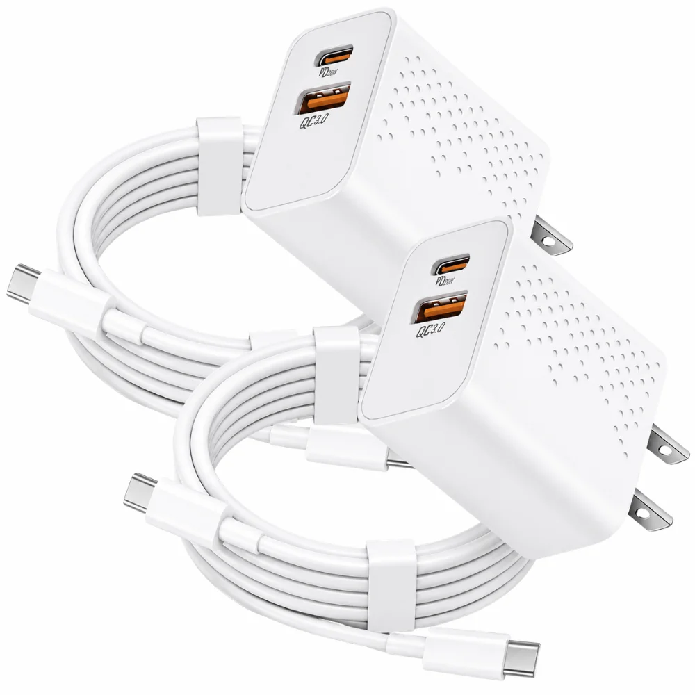 2PCS USB C Charger 35W Fast with 6FT USBC Cable for iPhone 15/ 15 Pro /16 Plus/ 16 Pro Max, iPhone 17/17 Pro/ 17 Pro Max