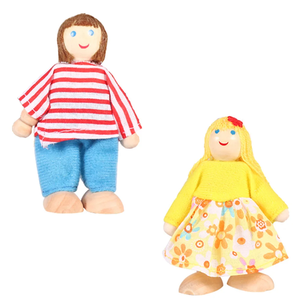 2 Pcs Character Mini House Role Play Dolls Classic Figure Happy Children Plaything Childrens Toys