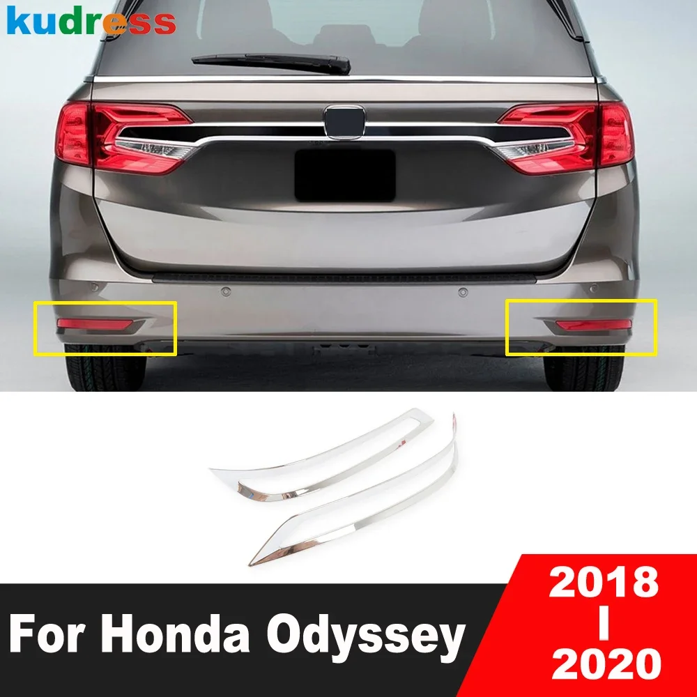 For Honda Odyssey 2018 2019 2020 Chrome Rear Fog Light Lamp Cover Trim Tail Foglight Bezel Trims Car Accessories (US model)