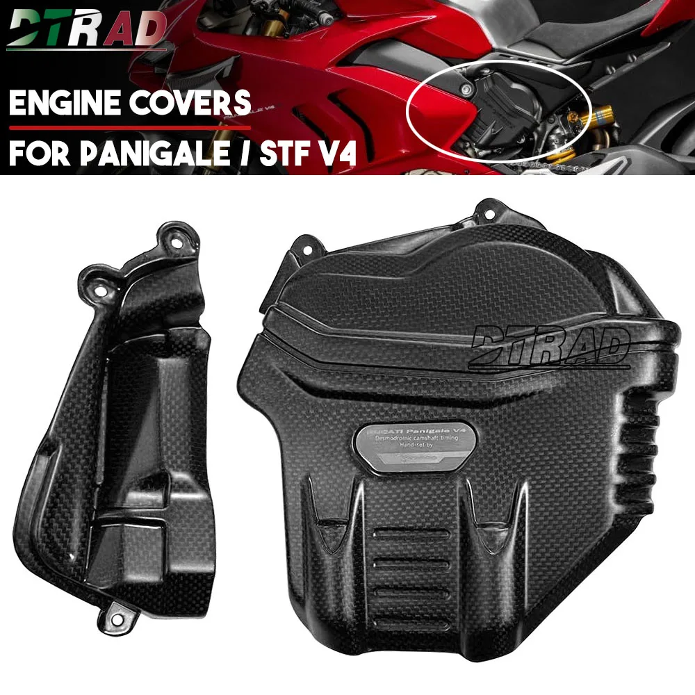 New For DUCATI Panigale V4 R Streetfighter V4S Carbon Fiber Cylinder Head Cover Engine Covers Fairing Kit Motorcycle Accessories