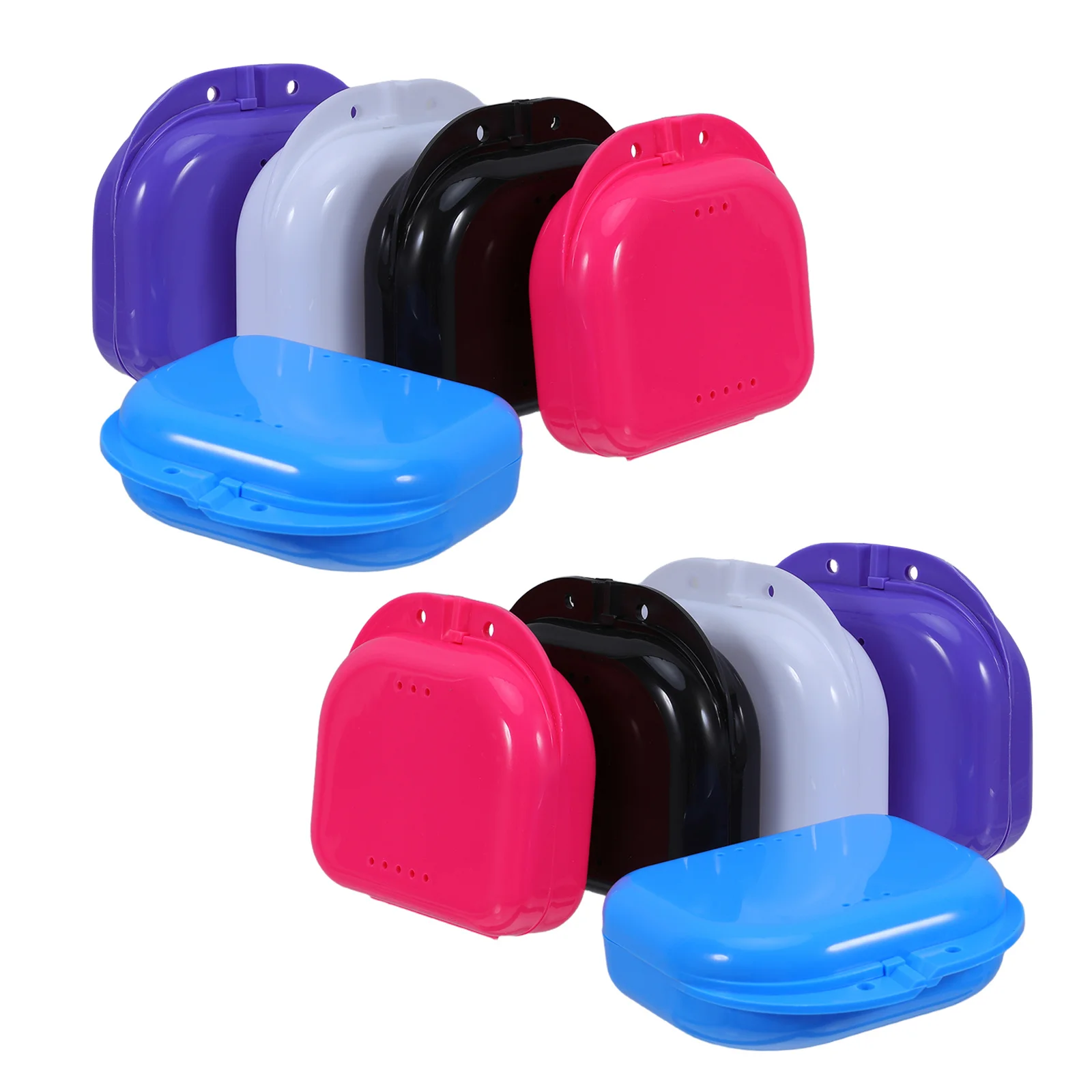 

10Pcs Retainer Storage Box Slim Leakproof Orthodontic Dental Holder Portable Retainer Case Travel Container Cute Small Dental