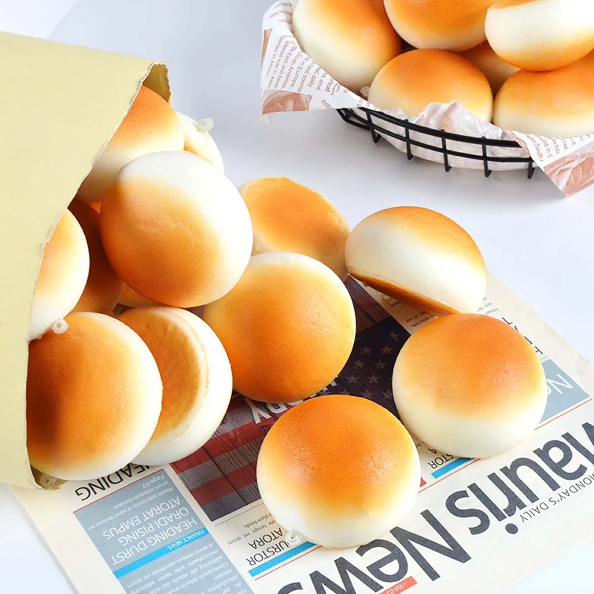 Mantou Chino Falso, Blandito y Realista, Pan al Vapor Simulado, Modelo de Pan, Juguete de Subida Lenta, Regalo Divertido y Creativo para Cumpleaños