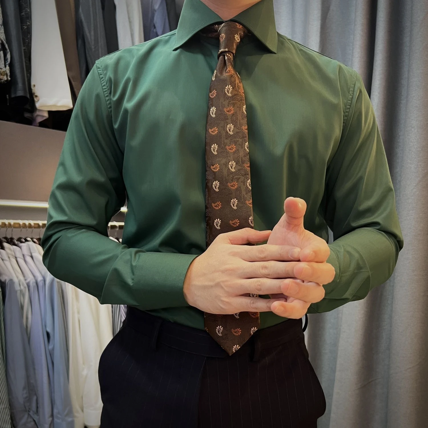 

een Long Sve Slim Fit Men's irt One-oulder Busin Italian Sle Iron-Free Versatile Top for All Seasons