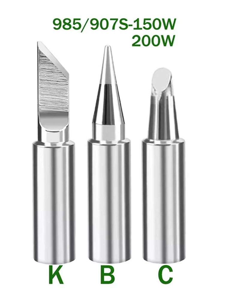 3pcs/Set Soldering Iron Tips 985/907S 150W 200W K/B/C Type Replacement Welding Tips Kit for Electric Soldering Iron Station