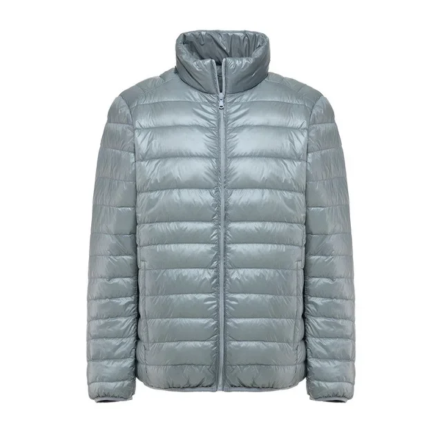 Men New  White Duck Down Jacket Ultra Light Thin Jackets Stand Collar Outerwear New Arrival Autumn M-6XL