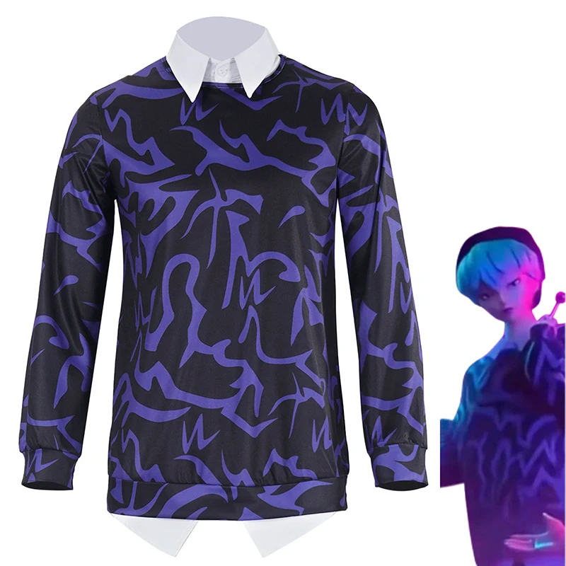 

Anime Kpop Baby Cosplay Costume Neutral Shirt T-Shirt Top Fake 2 Pieces ‌Demo Hunter Halloween Carnival Party Role Playing Suit