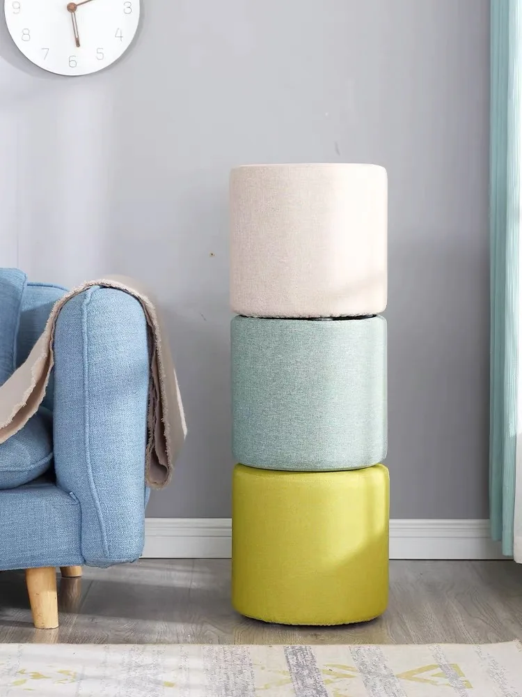 غرفة المعيشة الديكور المخملية الناعمة جولة مسند القدمين غرفة المعيشة البراز العثماني، الذهبي