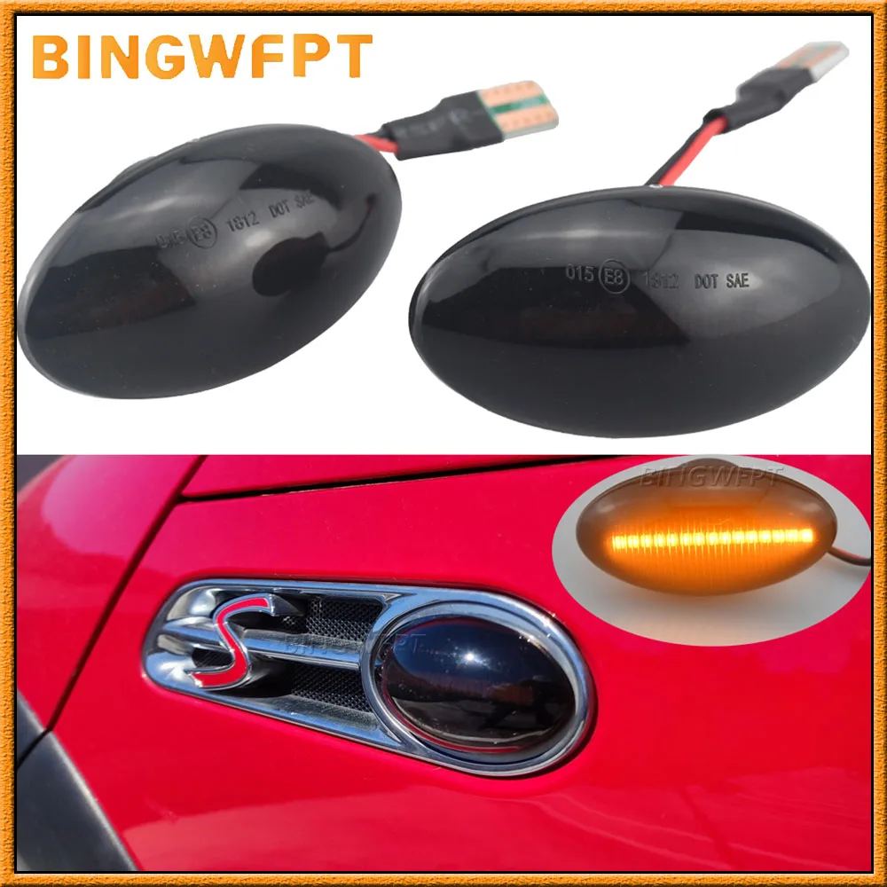 

1 пара для BMW MINI Cooper R50 2002-2006 хэтчбек динамический светодиодный боковой габаритный фонарь последовательный указатель поворота