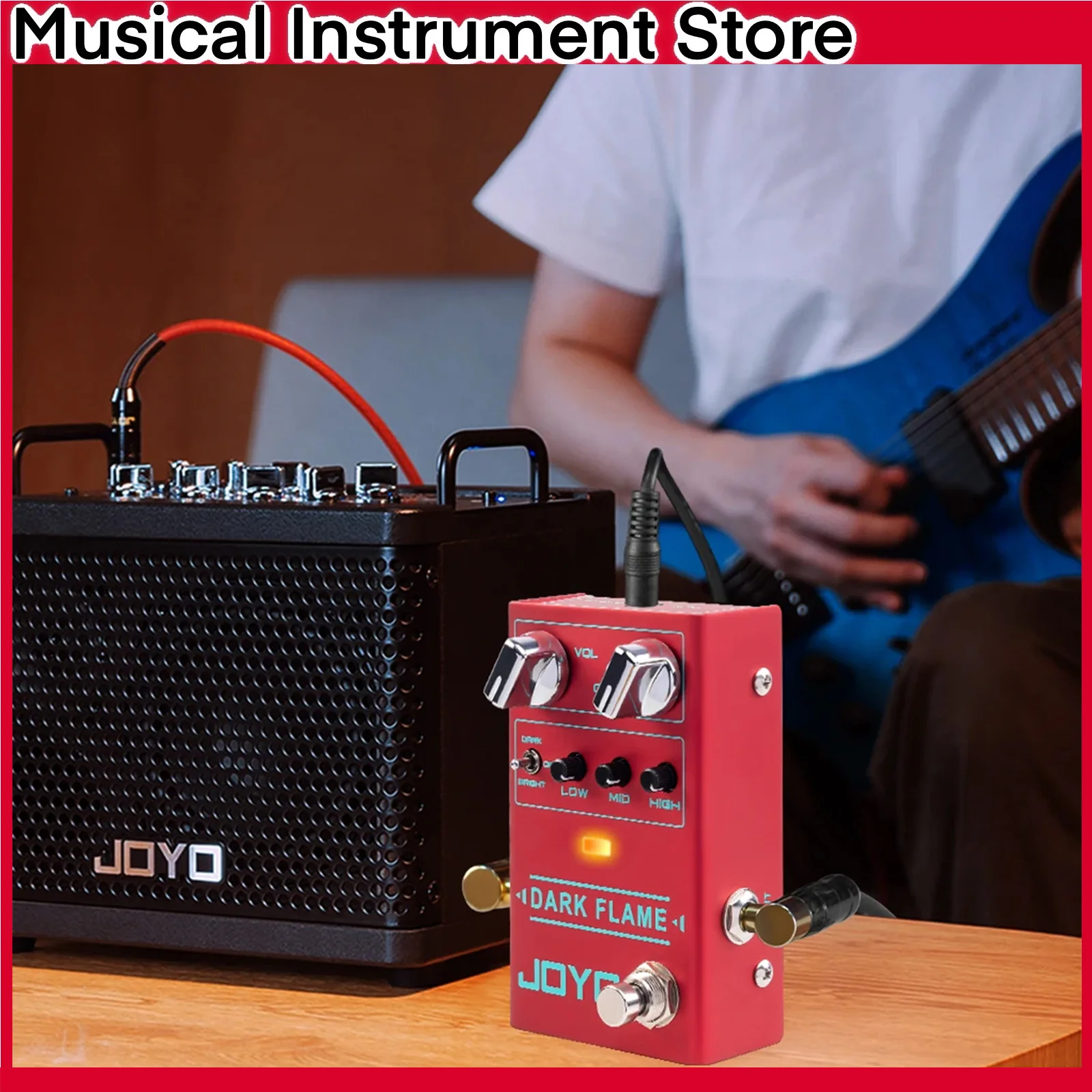 

JOYO гитарная педаль эффектов DARK FLAME 3-полосная эквалайзерная педаль искажения с высоким коэффициентом усиления металлическая педаль эффектов несколько тонов гитарная педаль