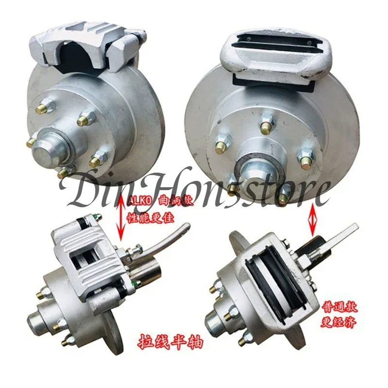 Trailer Disc Brake Assembly with Mechanical Cable Actuation - Fits Straight & Semi Axles, Includes Caliper & 5x114.3 Hub