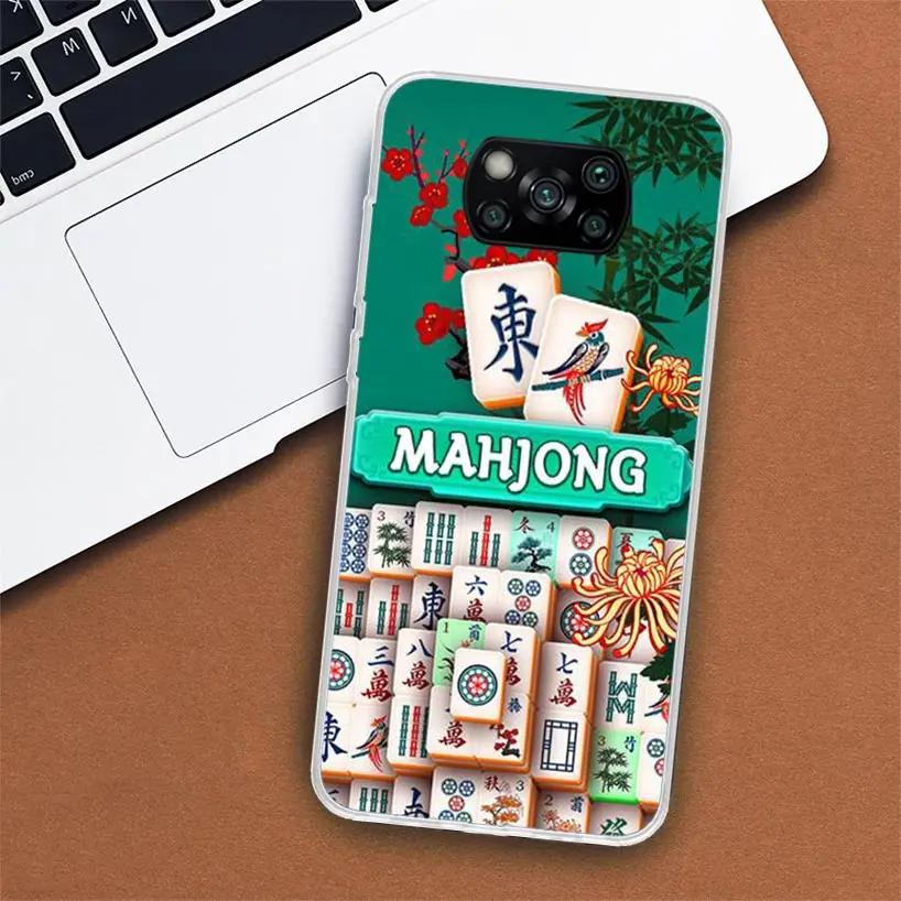 Creative Mahjong Phone Case For Xiaomi Poco X6 X5 X4 X3 Nfc F6 F5 Pro F4 Gt F3 F2 F1 M5S M4 M3 5G Fundas Soft Shell