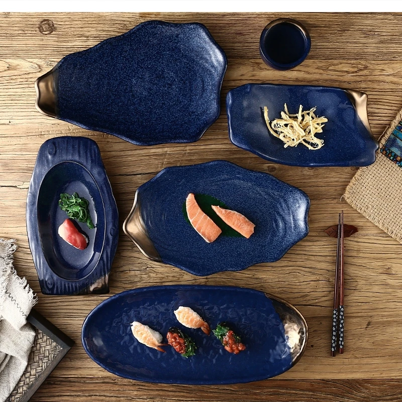 

Керамическая комната, ужин, кухня, посуда в форме ресторана, суши, бытовой стейк