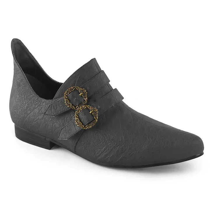 Mittelalterliche Kolonial-Piratenschuhe für Männer Retro Braun Kunstleder Doppelschnalle Viktorianische Steampunk Niedriger Absatz Cosplay-Schuhe – Detail 8