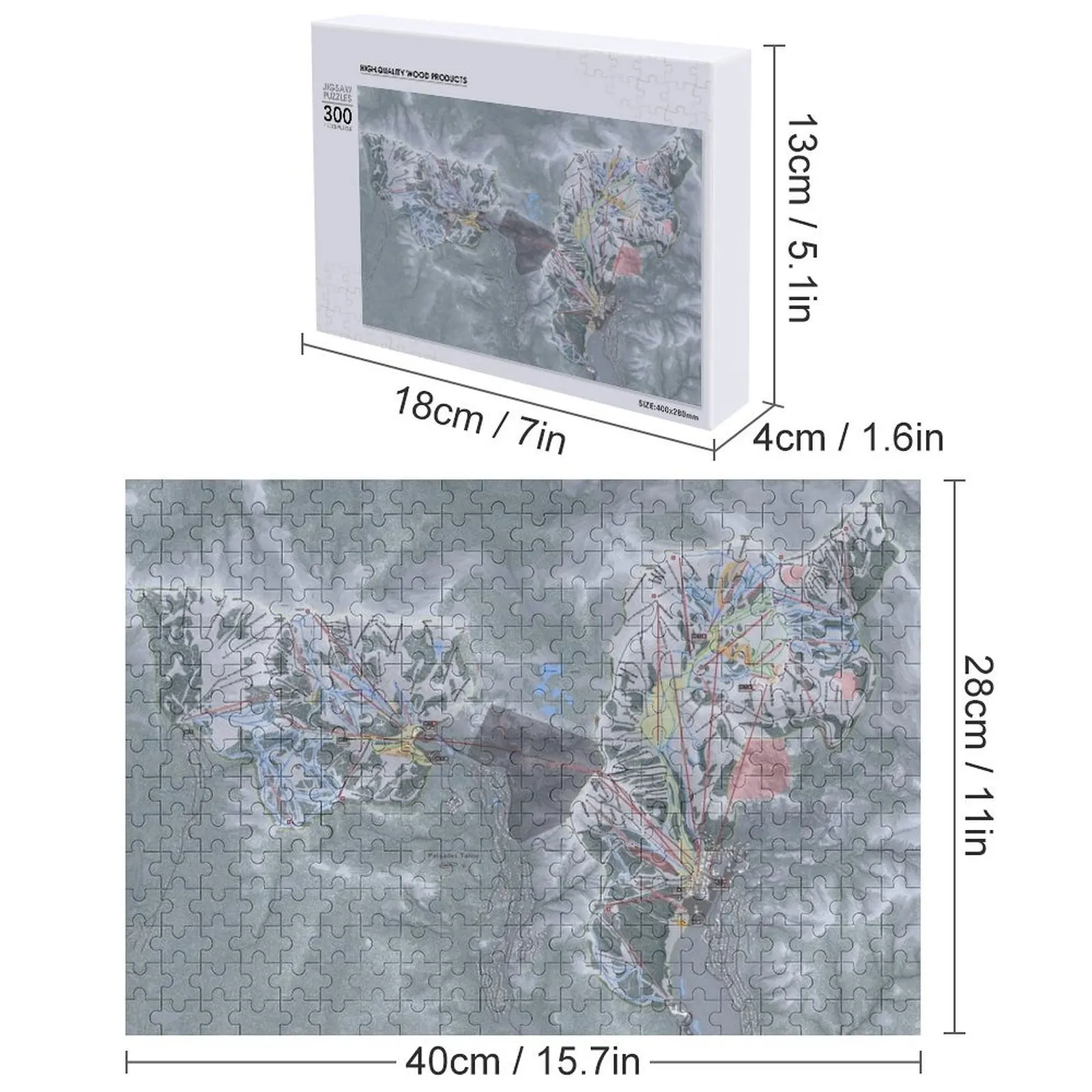 Palisades Tahoe Resort Trail Map Jigsaw Puzzle Regalo personalizzato Puzzle personalizzato per bambini