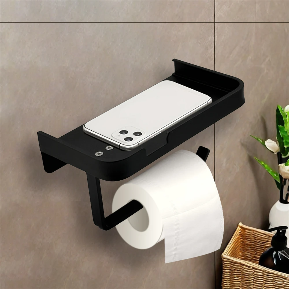 1 Piece Household Items Toilet Paper Or Phone Storage On The Edge Of The Bathroom Toilet 2-In-1 Dual Use Bathroom Storage Rack