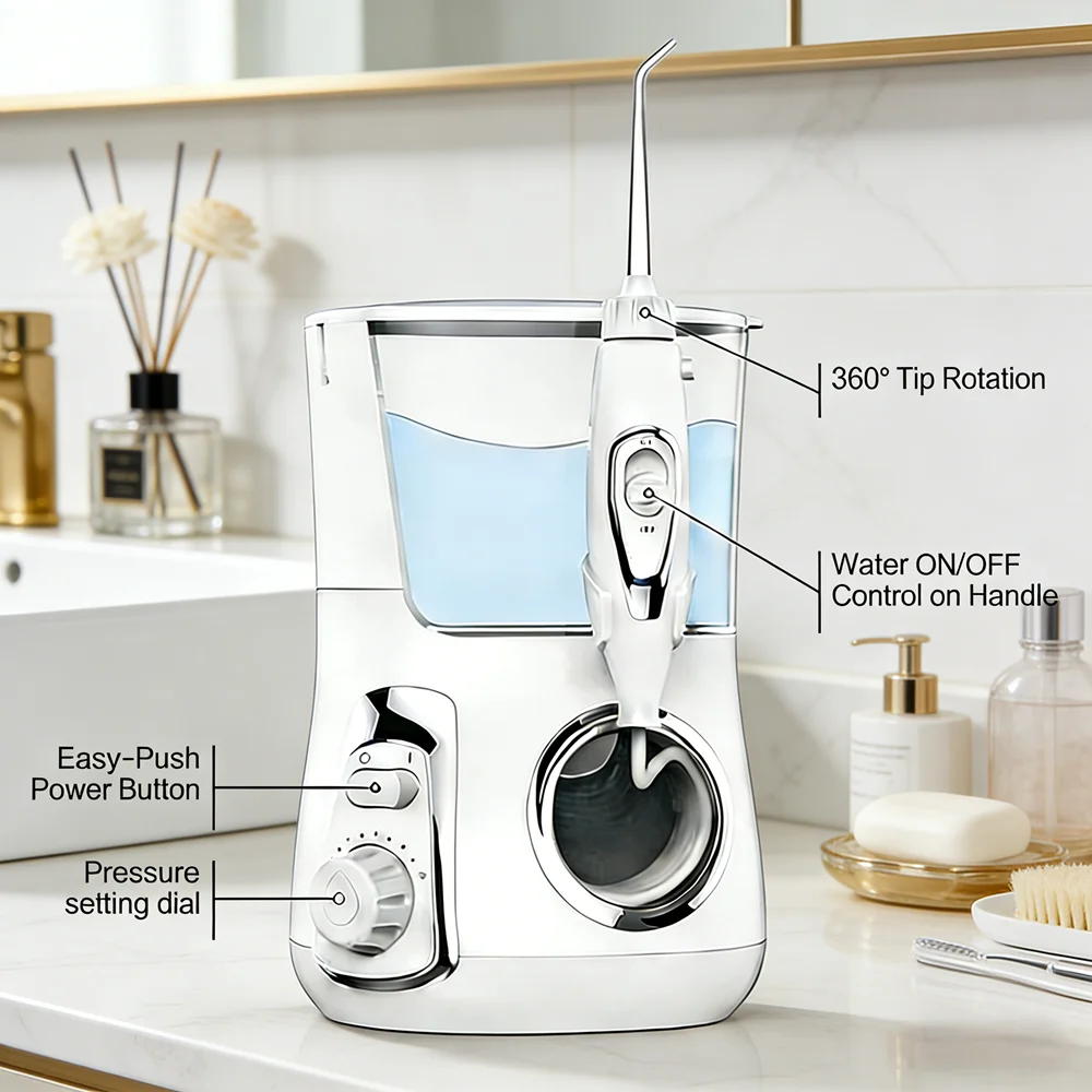 

Электрический ирригатор для полости рта 800 мл, 10 режимов, 5 насадок, портативный зубной ирригатор для домашнего использования