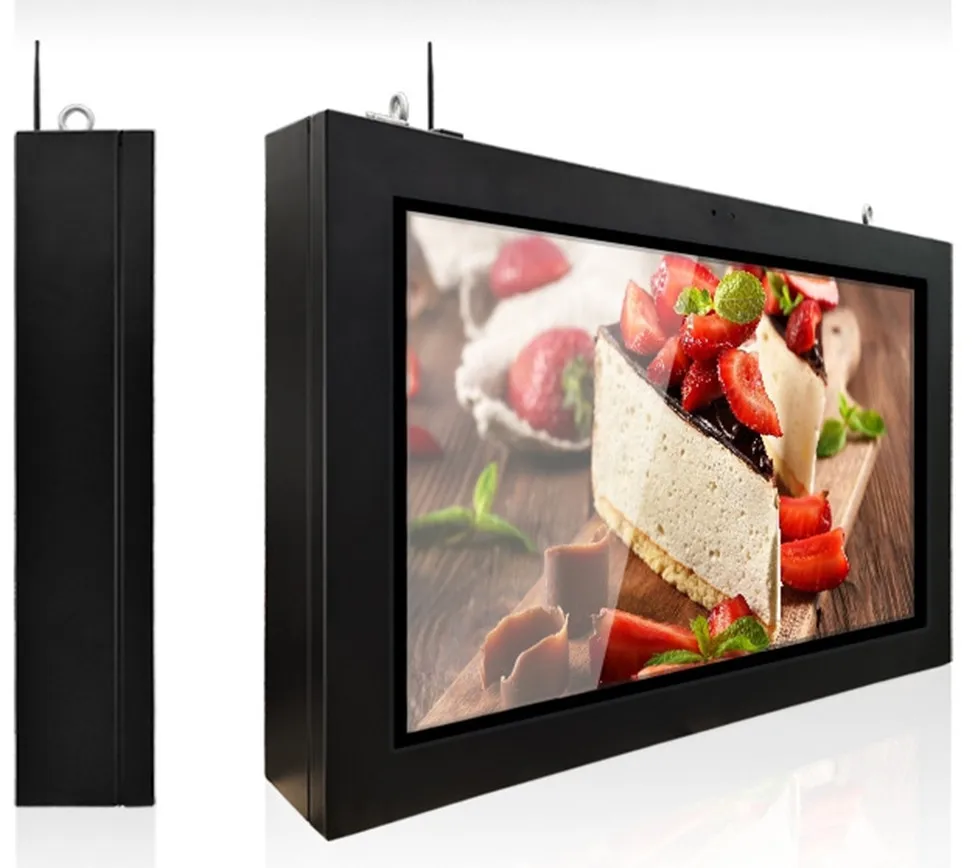 Spedizione gratuita 55 pollici montaggio a parete 3500 nit Android wireless IP65 display pubblicitario TV esterna impermeabile