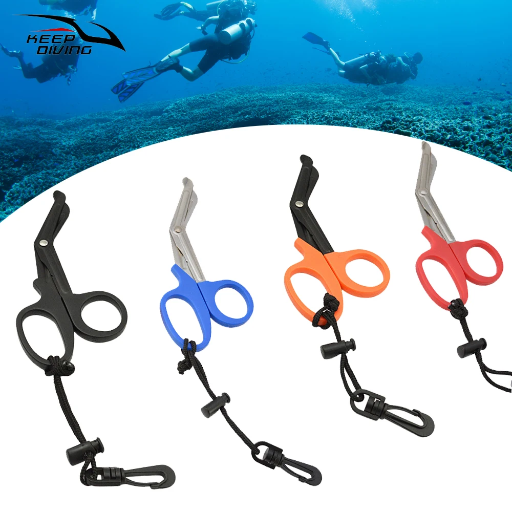 1 pcs Diving Scissors Outdoor Tactical Gauze Scissors Household portable stainless steel scissors medical, veterinary, fishery