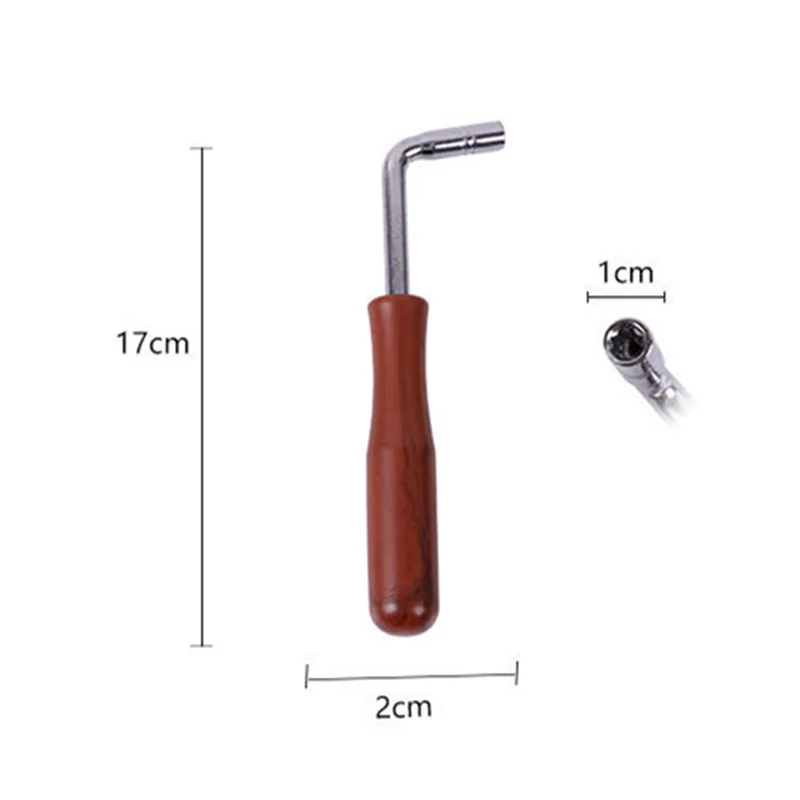 Brown Guzheng Piano Tuning Hammer L-shape Square Wrench Tuner Spanner Tip String Pin Repair Tool For Chinese Zither