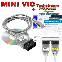 2024 Mini Vci J2534 For Toyota TIS Techstream V18.00.008  Crack Activation FTDI FT232RL OBD2 Diagnostic Cable for Toyota/Lexus