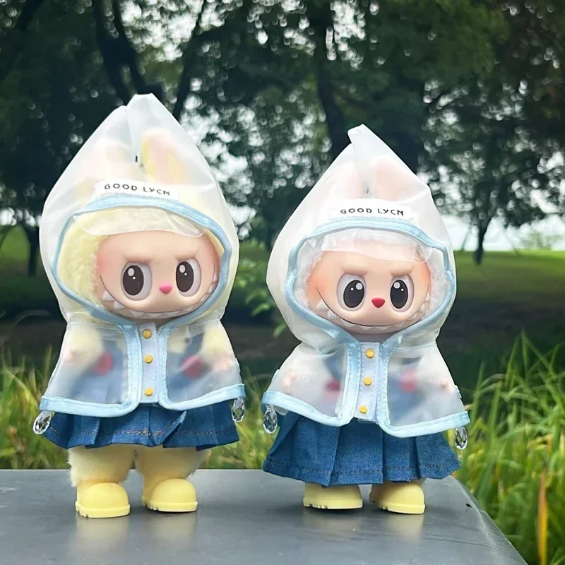 ชุดเสื้อผ้าตุ๊กตา Labubu ขนาด 17 ซม. เสื้อกันฝนแบบใส กระโปรง รองเท้า ชุดแต่งตัว อุปกรณ์เสริมตุ๊กตา ชุดนั่งเล่น ชุดเปลี่ยนเสื้อผ้า ของเล่น DIY