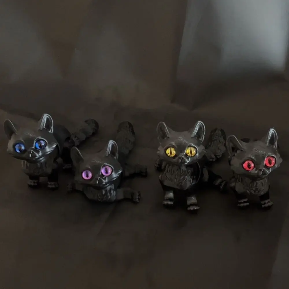 Big Eyes 3D Printed Cat Model Plastic Material Creative Sculpture Articulated Cats Realistic Design 3D Printing Technology