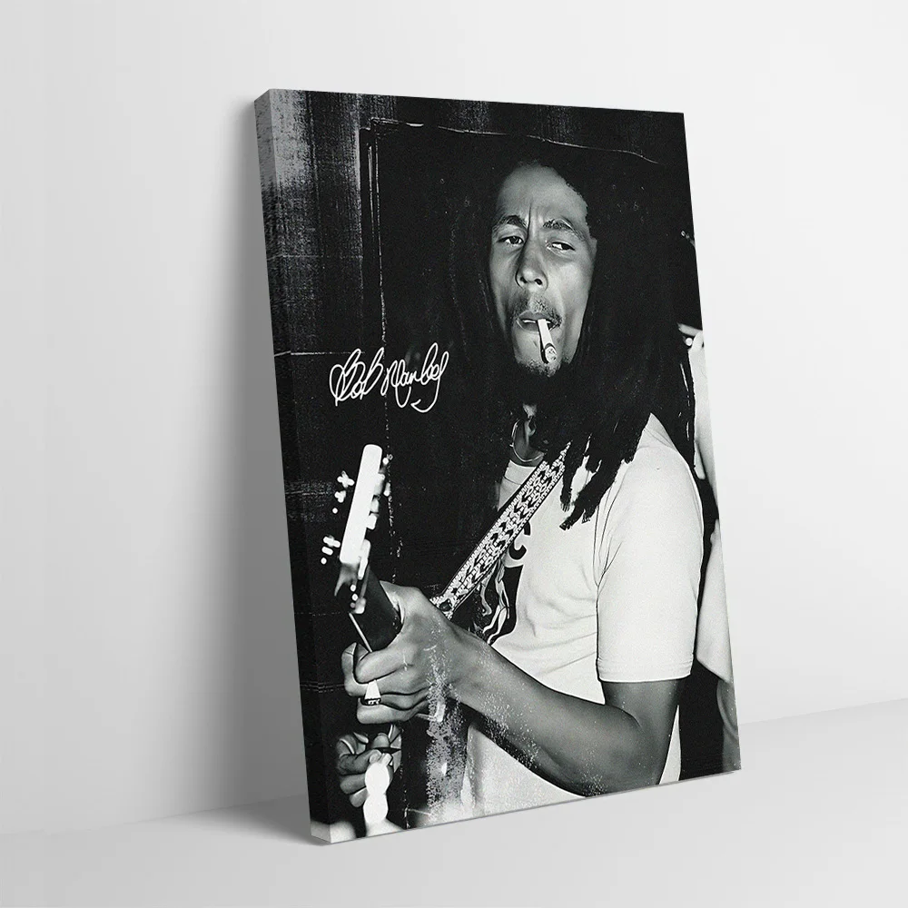 Bob Marley Playing Guitar Poster Customizable Printed Canvas Painting for Pictures Wall Art Modern Home Decoration Ornaments