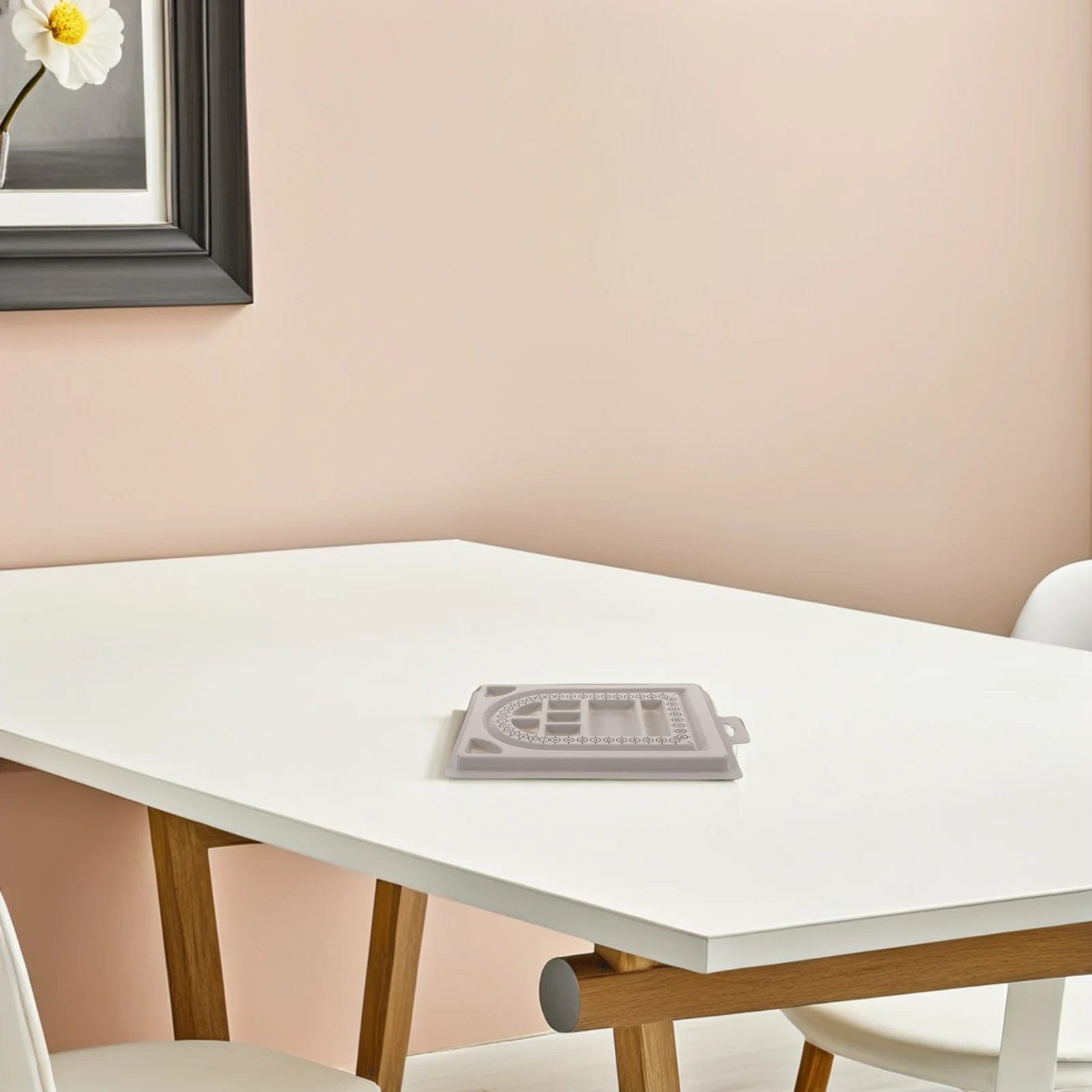 2Pcs Flocked Design Board Rectangular Plastic Jewelry Making Tray Necklace Measurement Tool Craft Beading Mat Jewelry Supplies