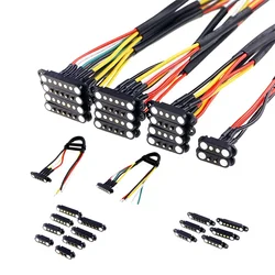 Pin Pogo magnético con resorte, conector macho y hembra de 2,54 MM, 2P, 3, 4, 5, 6, 7, 8, 9 polos, orificios pasantes, PCB, BTB, 2A, CC, 1 par, 3, 5 pares