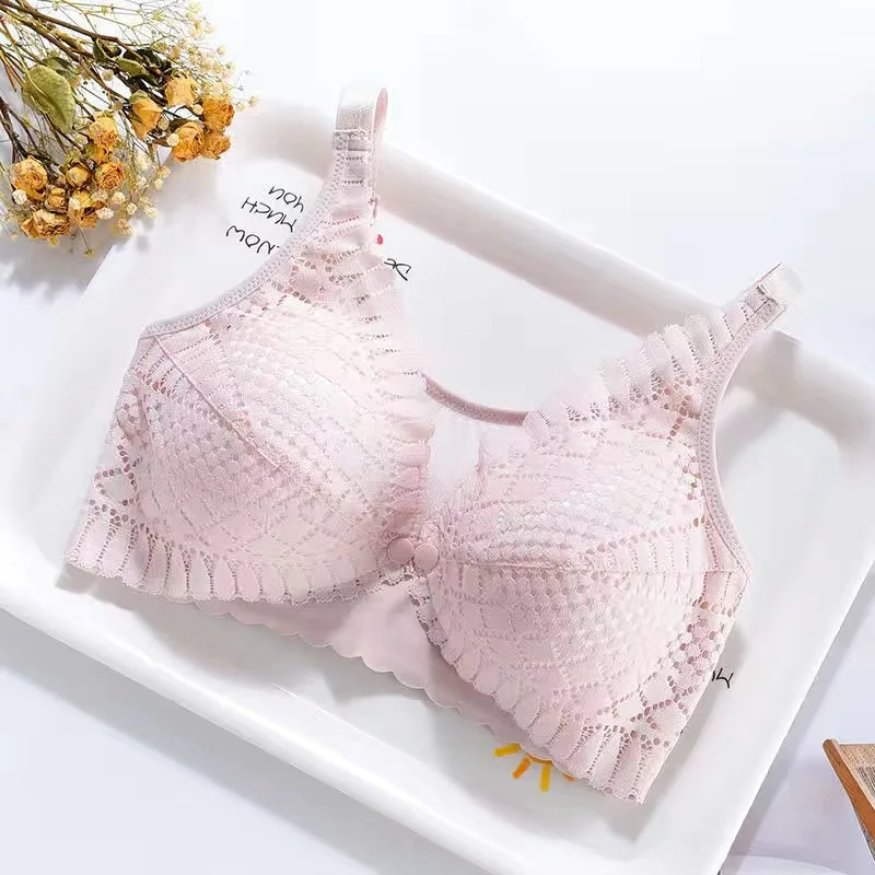 1pcs Breastfeeding Breastfeeding Pregnant Women Breastfeeding Underwear Front Buckle No Buckle Steel Ring Thin Bra Breastfeeding