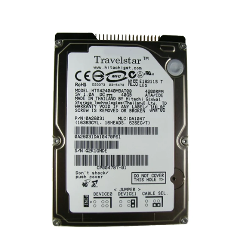 

HTS424040M9AT00 40G IDE Needle Parallel Printing and Copying Textile Hard Drive 2.5-inch