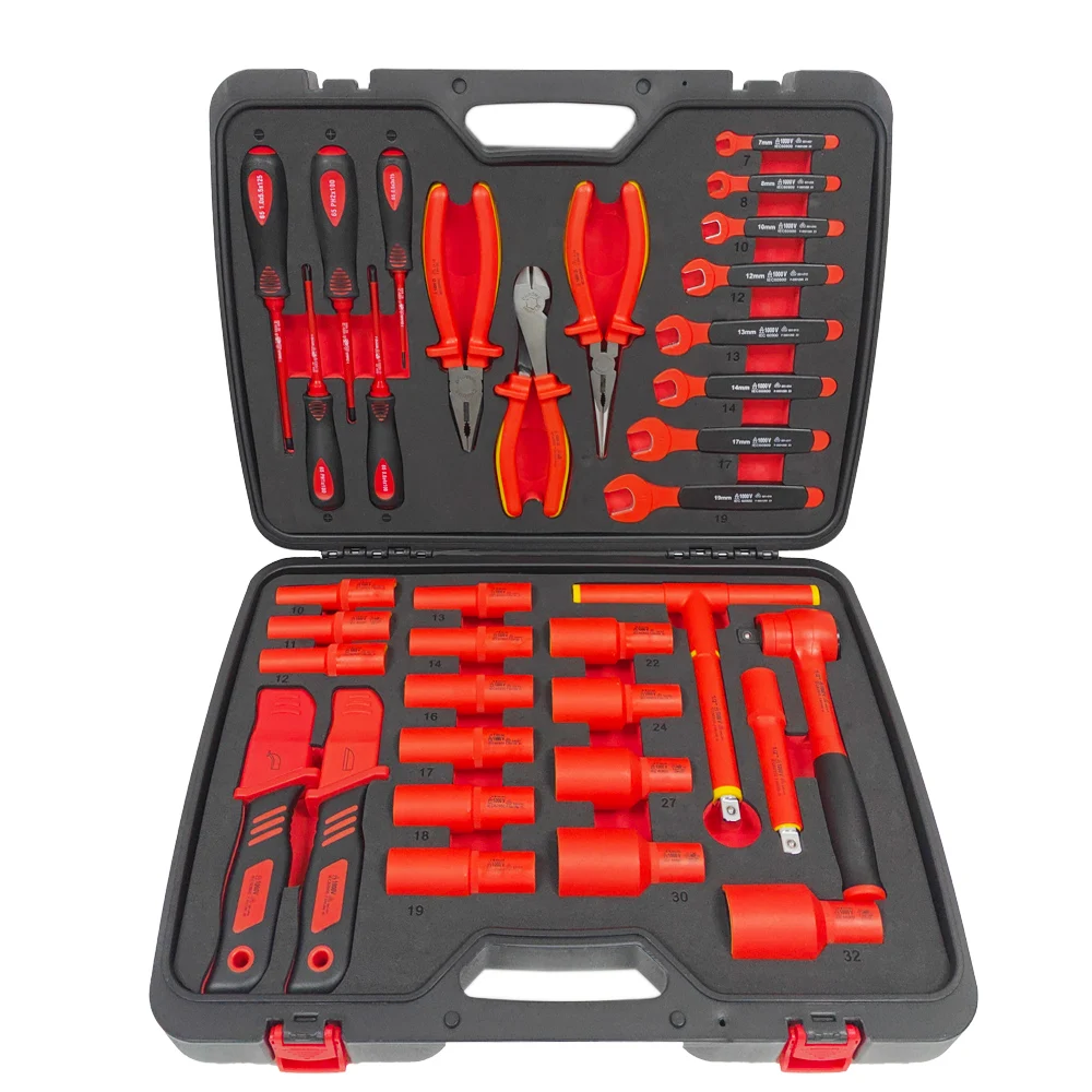 36Pcs Vde Wrench Sleeve Pliers Screwdrivers Electrical Insulated Hand Tools Set  1000v insulated tools Electrified maintenance