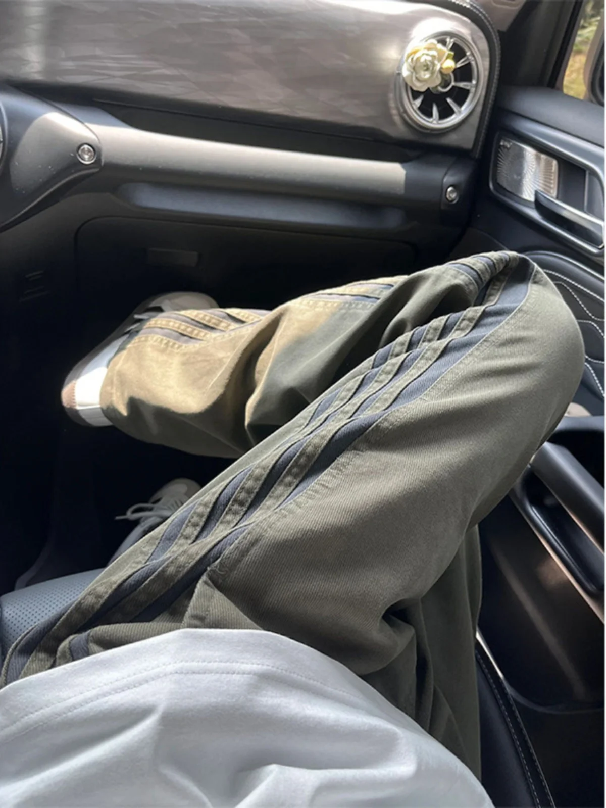 

F2OCUS Men's Summer Thin Military een Work Pants Extended Length Tall American Sport Stripe Sweatpants Straight Leg Casual ...