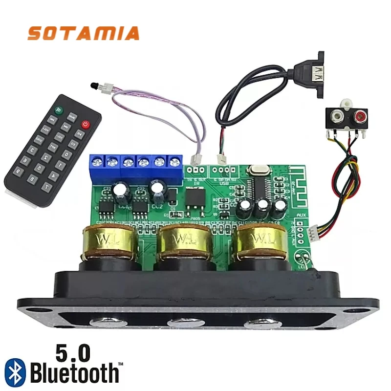 

SOTAMIA Bluetooth Amplifier Audio Board 20Wx2 Home Theater Treble Bass Hifi Stereo Power Amplifiers AUX U Disk Decoder Moudle