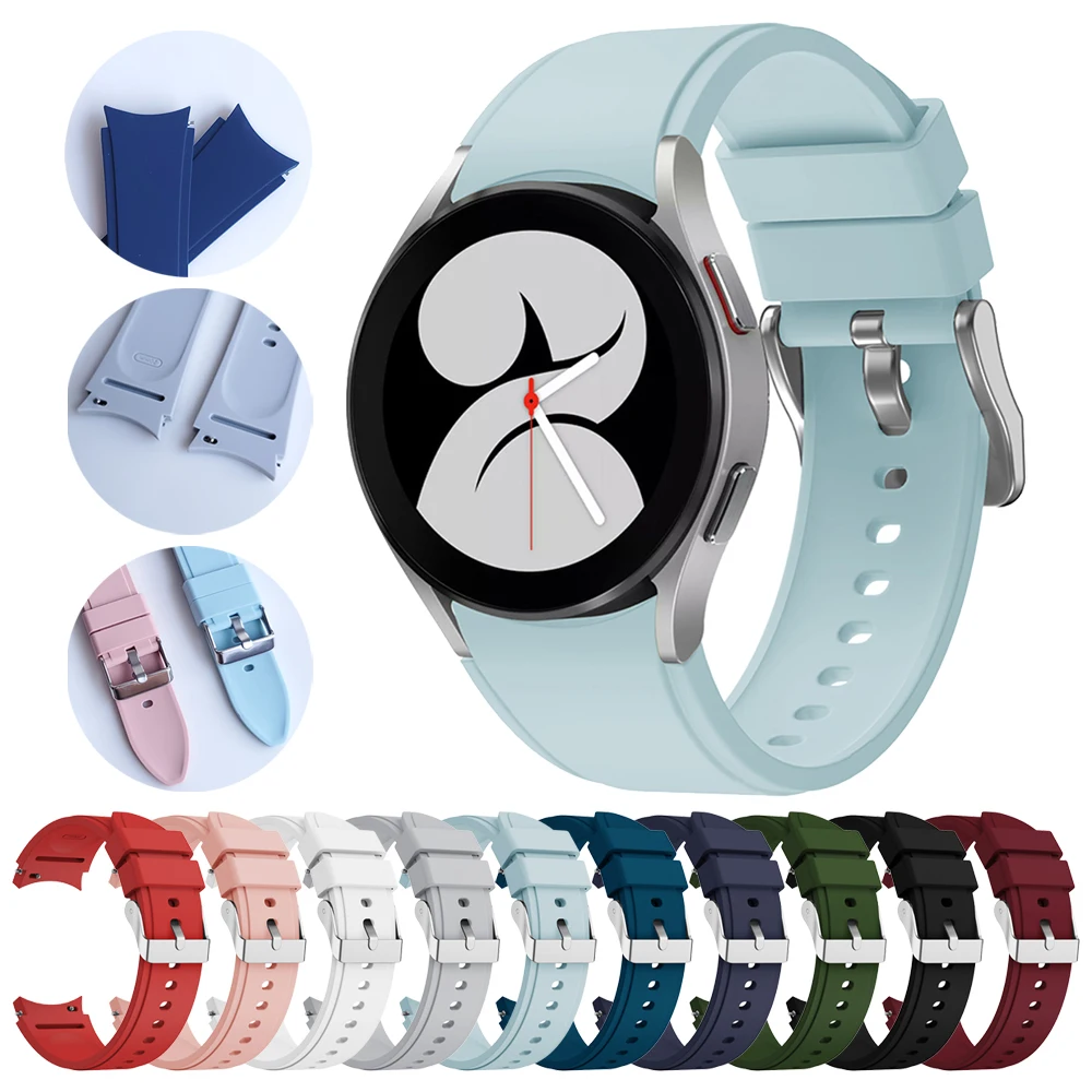 

Силиконовый ремешок с изогнутым концом для Samsung Galaxy Watch 4 Classic 46 мм 42 мм Сменный ремешок для Galaxy Watch4 44 мм 40 мм Браслеты