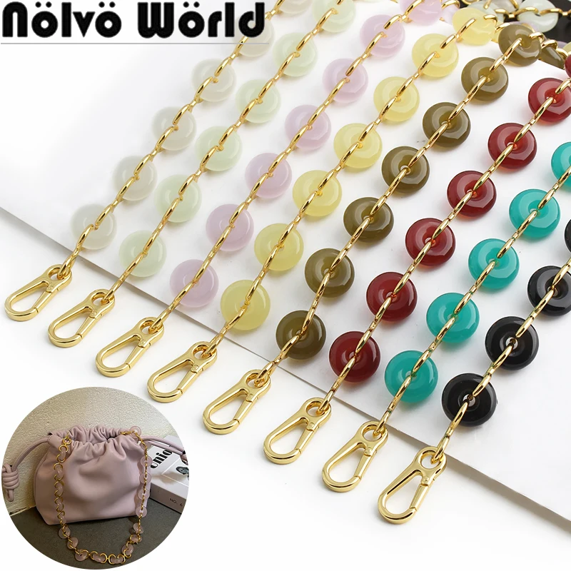 2/4/10PCS Multicolor Toal Length 70.5cm Wide 22mm Round Acrylic Chain Strap For Purse Shoulder Bags Strap Decorative Accessories