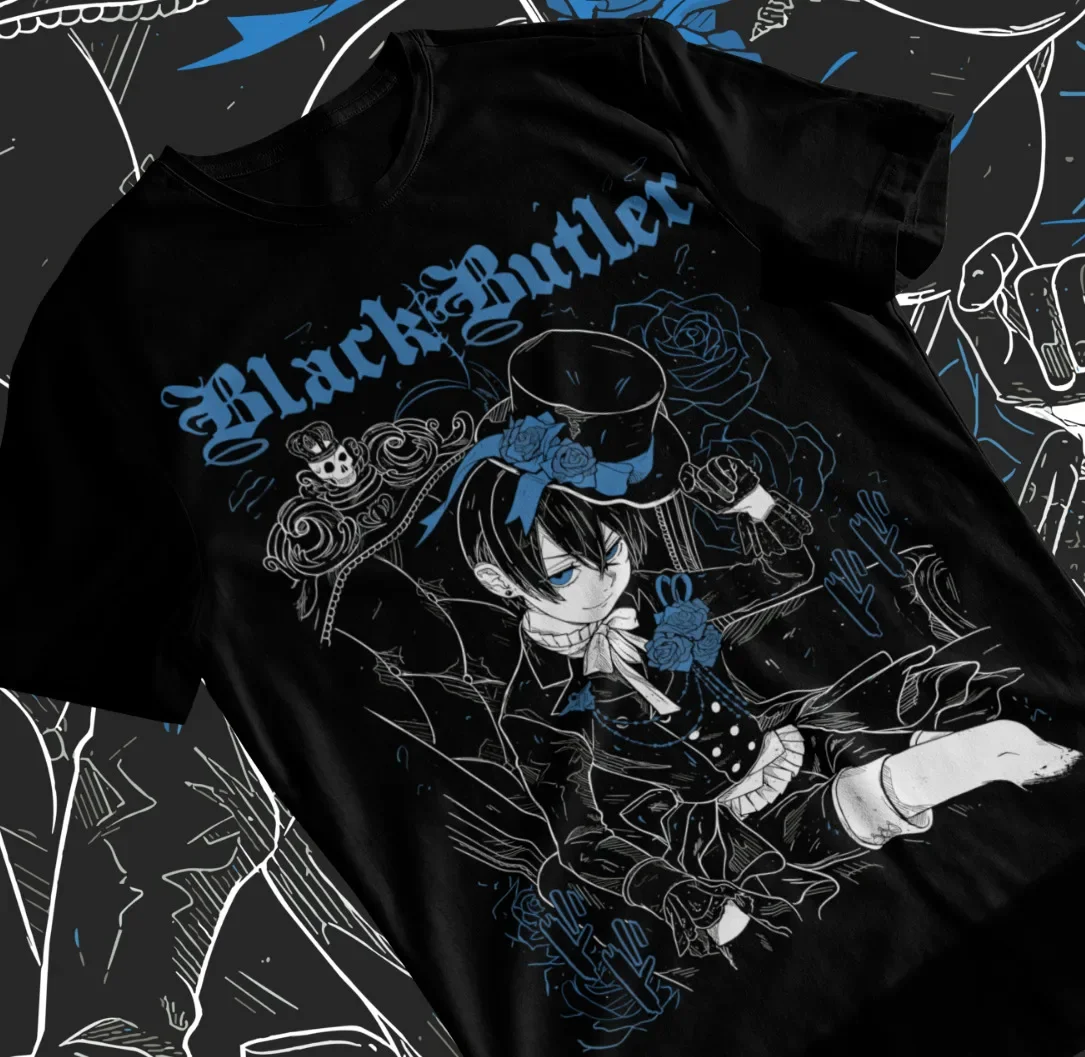 Black Butler T-Shirt Sebastian Ciel Toboso Yana Kawaii Anime Soft Tee All Sizes